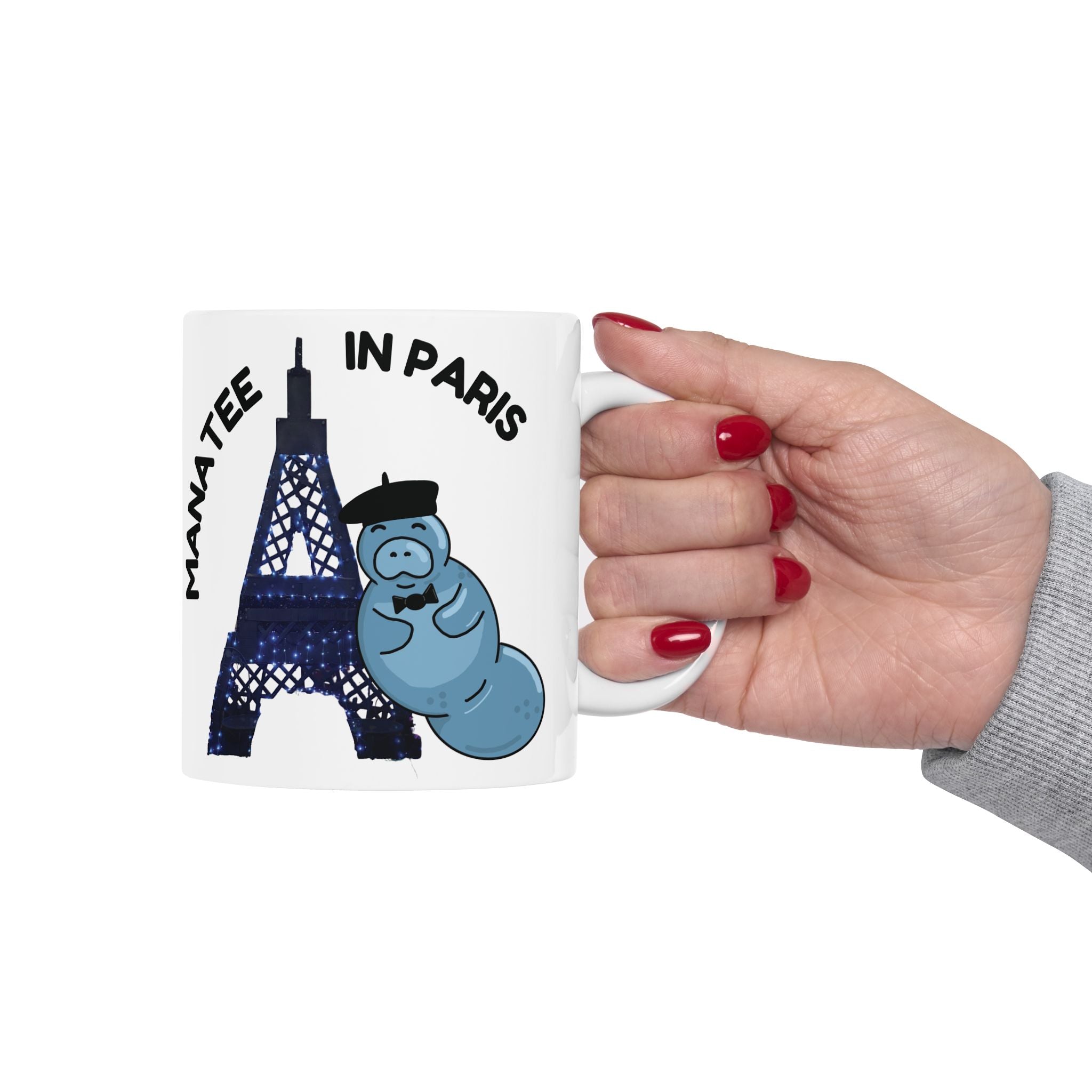 Manatee in Paris Ceramic Mug (11oz / 15oz)