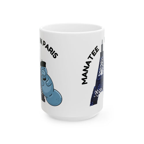 Manatee in Paris Ceramic Mug (11oz / 15oz)