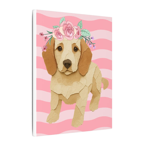 Floral Crown Puppy Canvas Print
