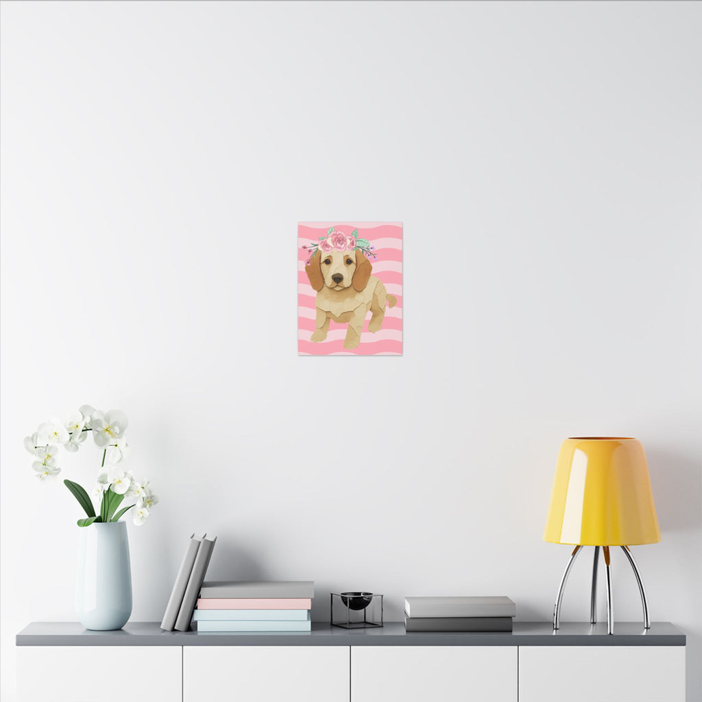 Floral Crown Puppy Canvas Print