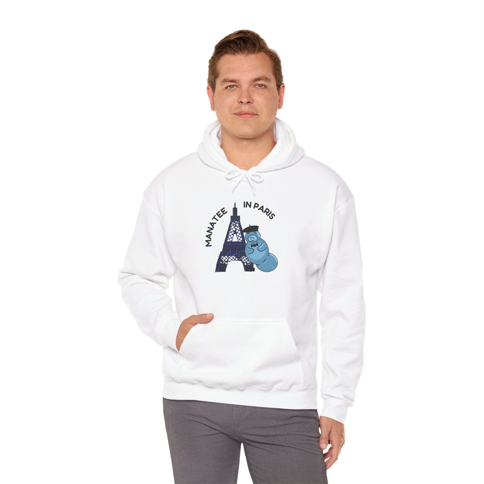 "Manatee in Paris" at the Eiffel Tower Hoodie