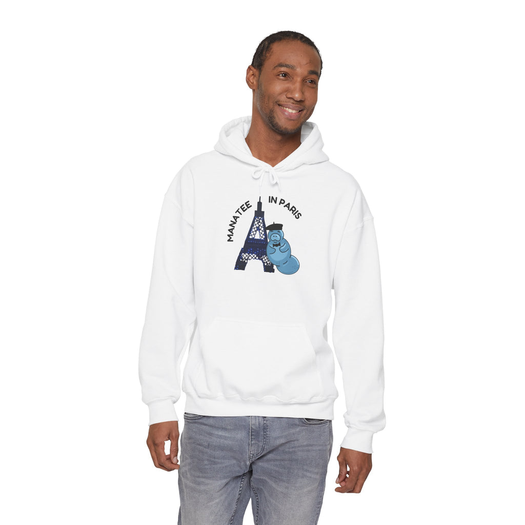"Manatee in Paris" at the Eiffel Tower Hoodie