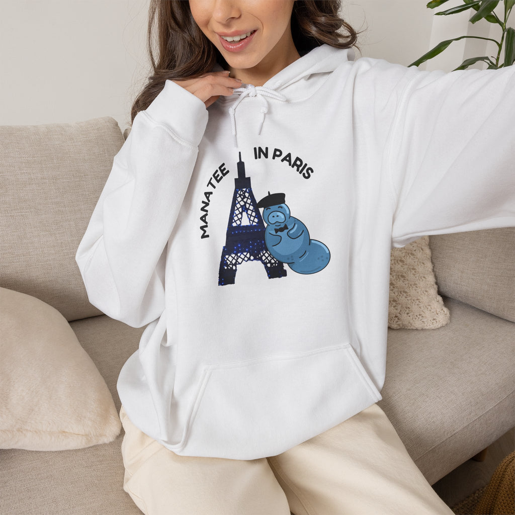 "Manatee in Paris" at the Eiffel Tower Hoodie