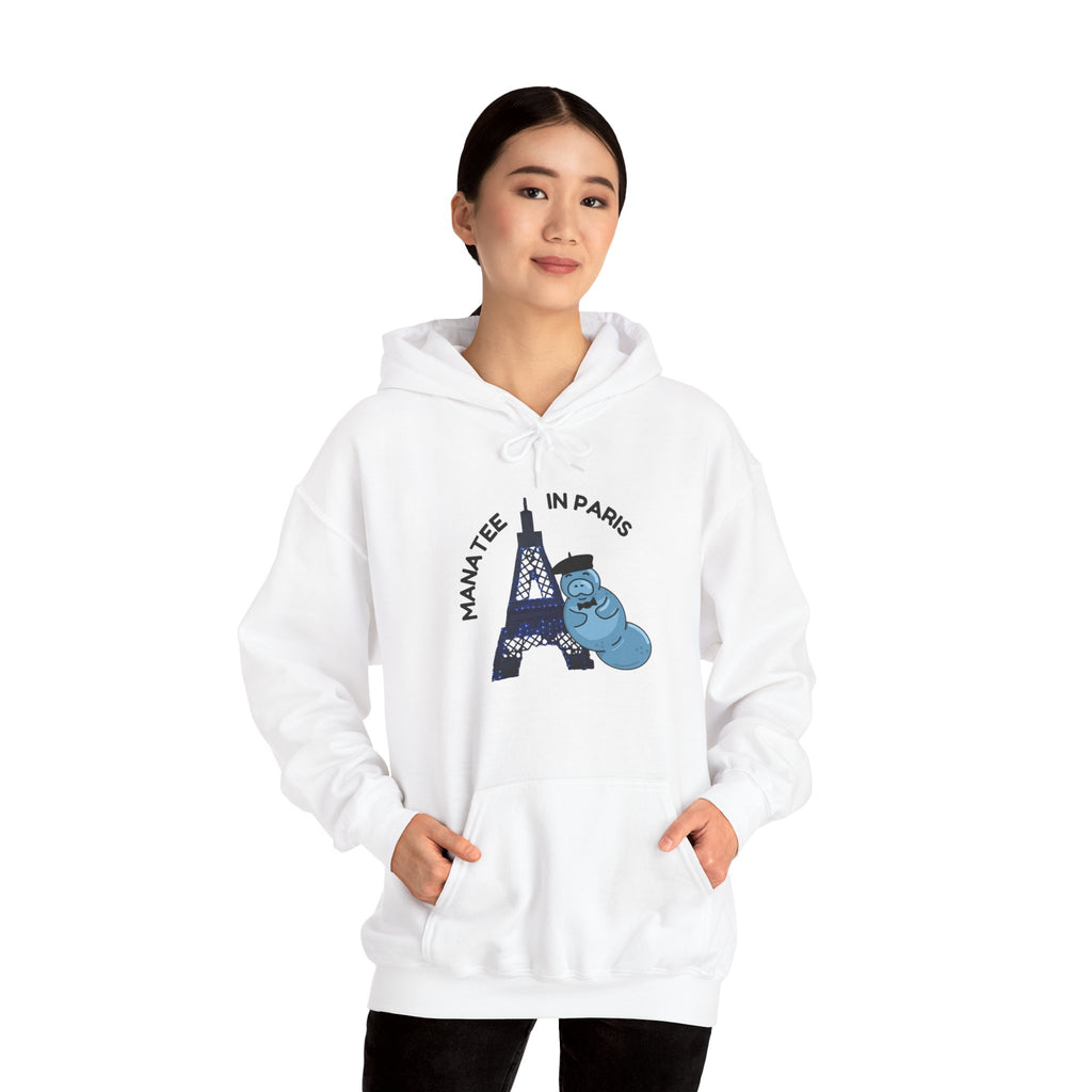 "Manatee in Paris" at the Eiffel Tower Hoodie