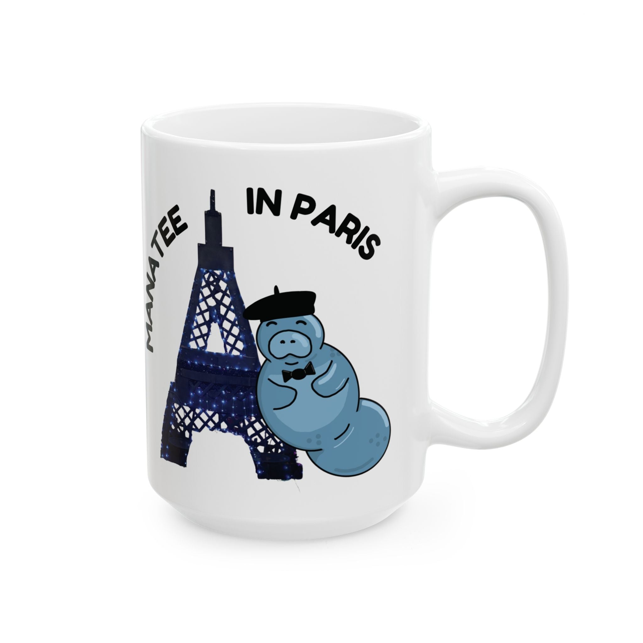 Manatee in Paris Ceramic Mug (11oz / 15oz)