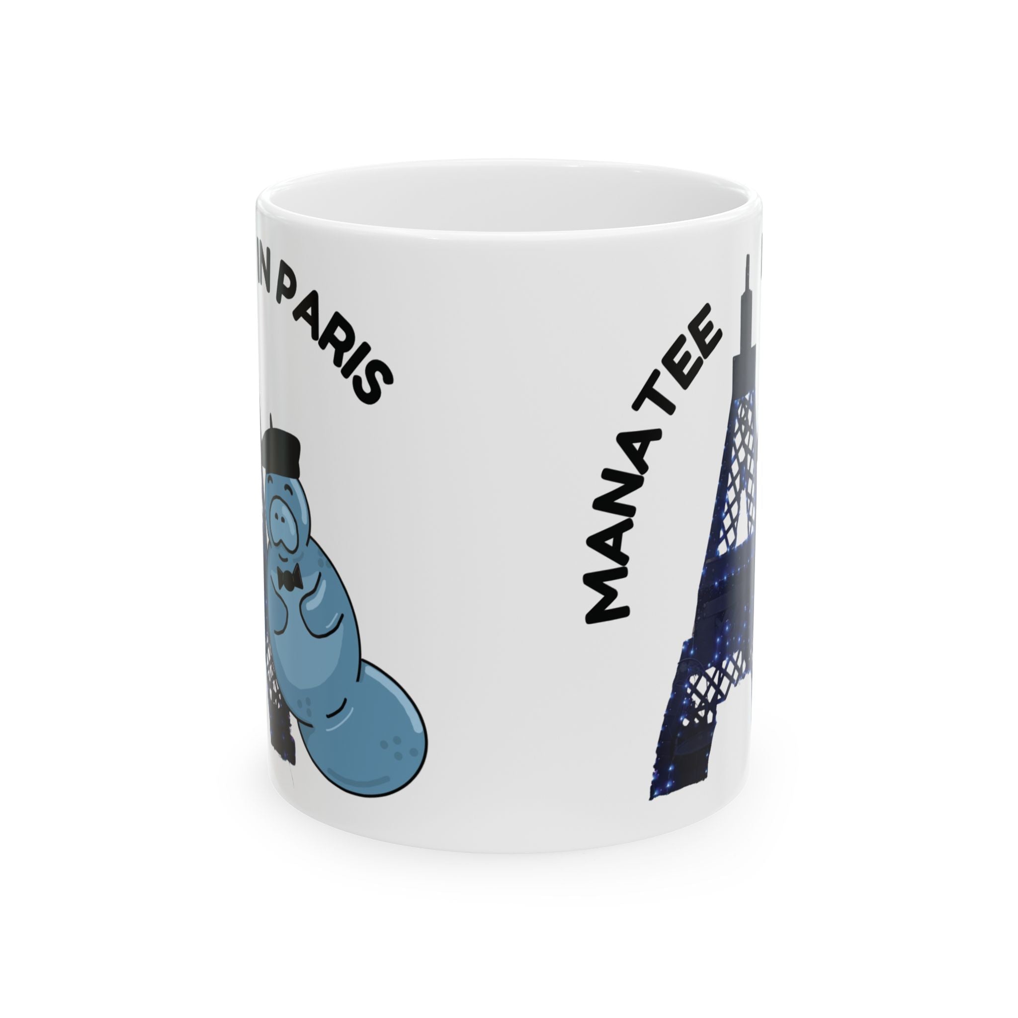 Manatee in Paris Ceramic Mug (11oz / 15oz)