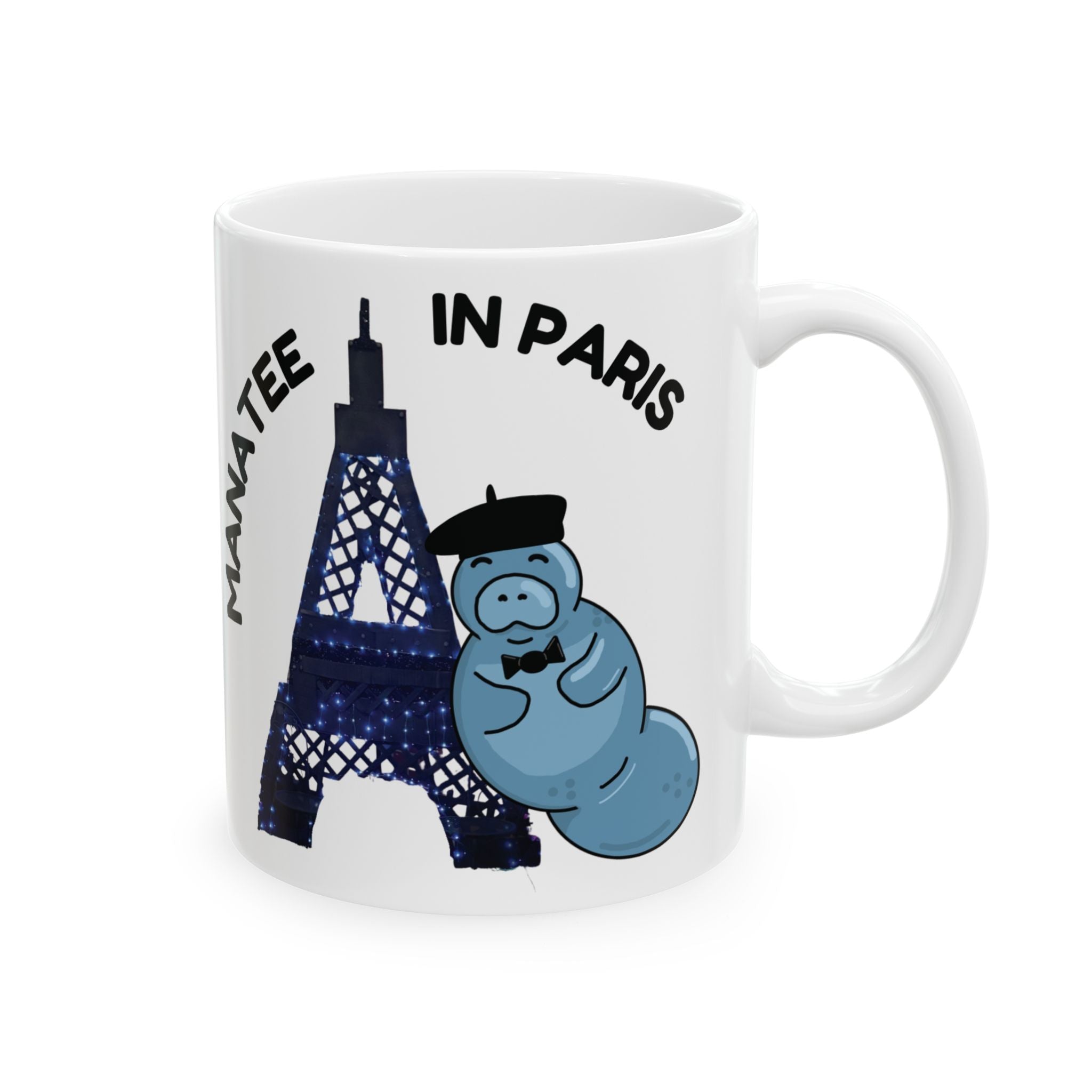 Manatee in Paris Ceramic Mug (11oz / 15oz)